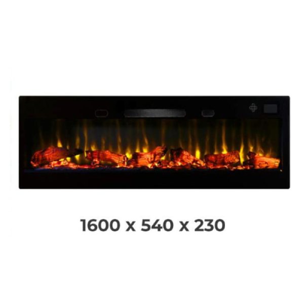 Pao 160 cm Elektrikli Şömine Cam Çerçeve (Isılı, Ses Efektli, Çok Fonksiyonlu)