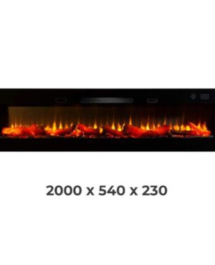 Pao 200 cm Elektrikli Şömine Cam Çerçeve (Isılı, Ses Efektli, Çok Fonksiyonlu)