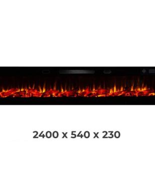 Pao 240 cm Elektrikli Şömine Cam Çerçeve (Isılı, Ses Efektli, Çok Fonksiyonlu)