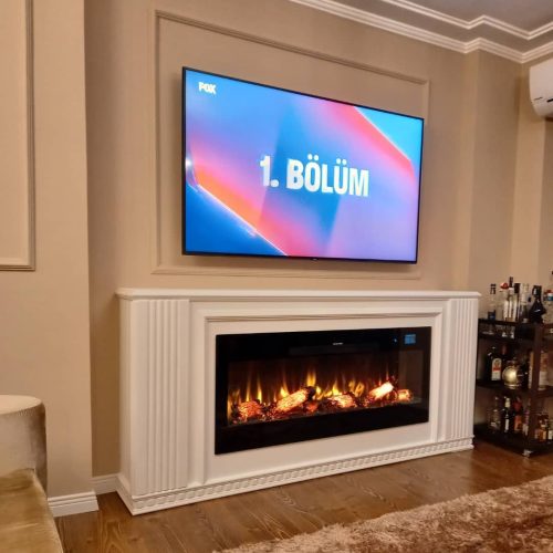 Pao 130 cm Elektrikli Şömine Cam Çerçeve (Isılı, Ses Efektli, Çok Fonksiyonlu) - Görsel 8