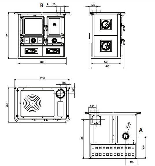 Woodburning cookers, Rosa Reverse 2.0