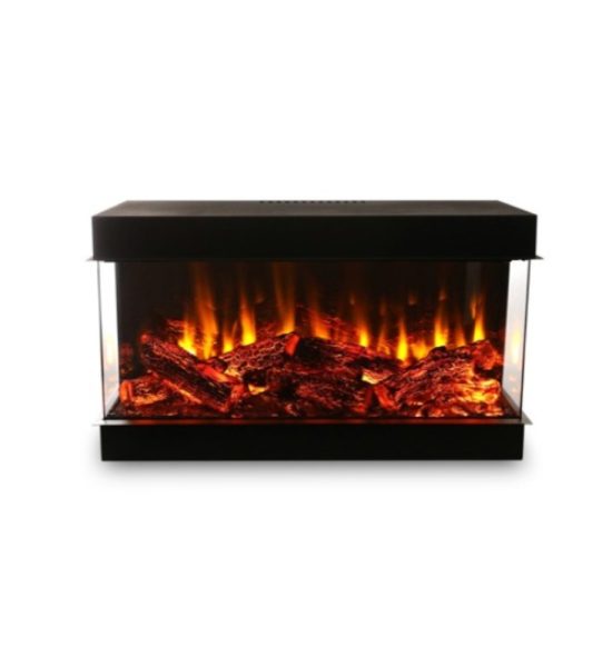 90 cm 3 Tarafı Camlı Elektrikli Şömine