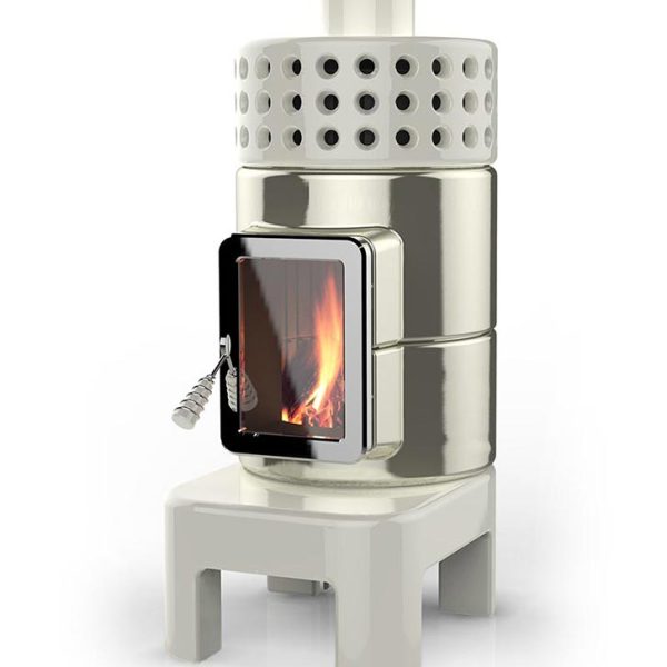 Round Stack Long Seramik Odun Sobası-1 Round Stack Long Seramik Odun Sobası