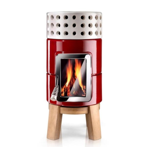 Round Stack Wood Seramik Odun Sobası