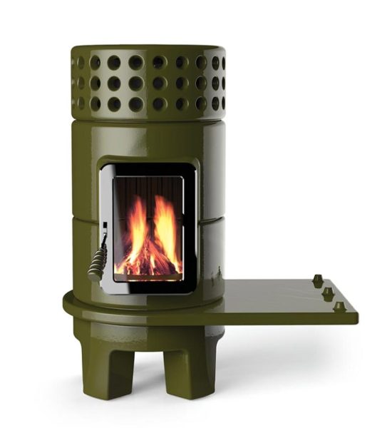 Round Stack Side Seramik Odun Sobası-3