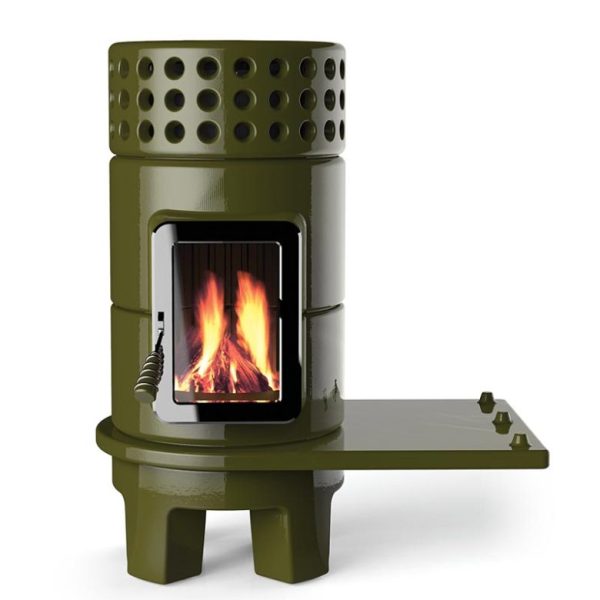 Round Stack Side Seramik Odun Sobası