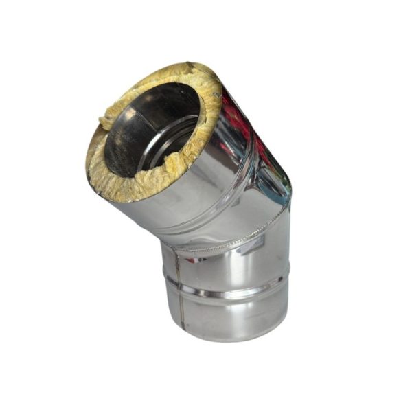 Çift Cidarlı Paslanmaz Çelik 45° Dirsek