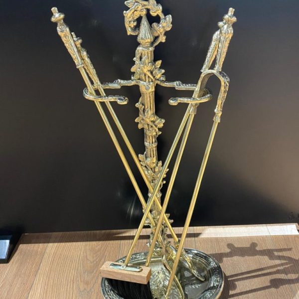 Pirinç 4`lü Şömine Maşa Takımı(2)